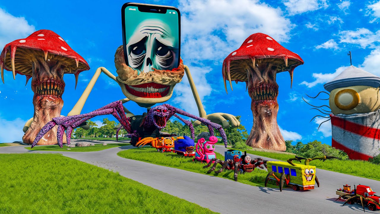 ALL MONSTERS Big & Small Cars Downhill Madness with CAR EATER & NEW THOMAS EATER BeamNG.Drive