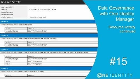 One Identity Manager | Data Governance with 1IM #15 | Resource Activity