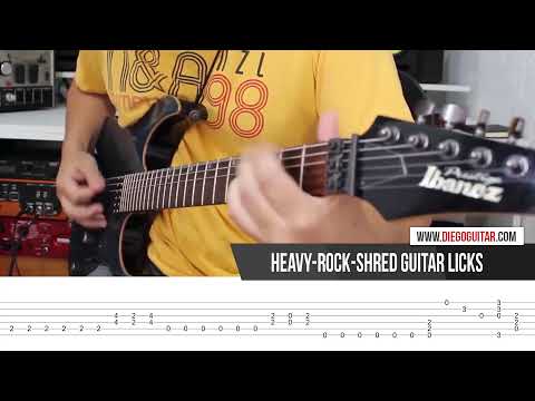 Shred Guitar Lick with TAB - Heavy Metal Rock Style