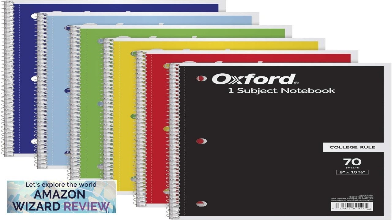 Snapklik.co : Oxford Spiral Notebook 6 Pack, 1 Subject, Wide Ruled - View #2