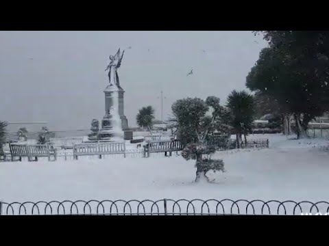 Snowy #Beach Sleepy Seaside Town  #Snow #Magick