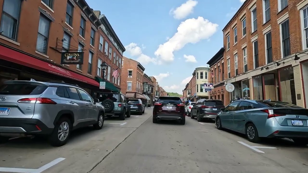 The Main Street Experience - Old Historic Downtown Galena Illinois Drive - Gopro Dashcam