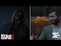 Same Survivor Dialogue Michael and Micah from GTA 5 vs RDR 2