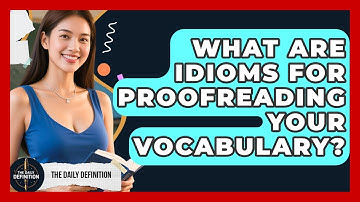 What Are Idioms For Proofreading Your Vocabulary? - The Daily Definition