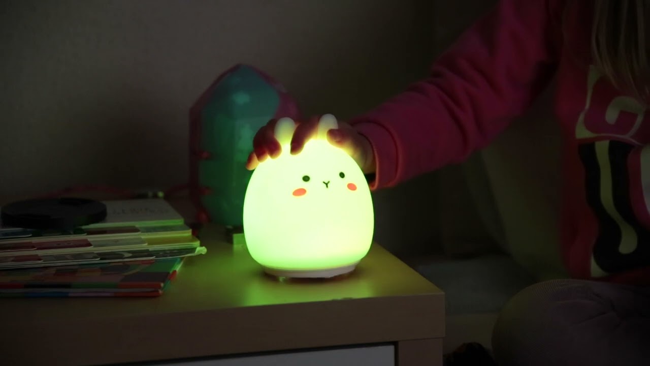 Lampara nocturna de mesa LED Infantil quitamiedos y recargable Rabbit