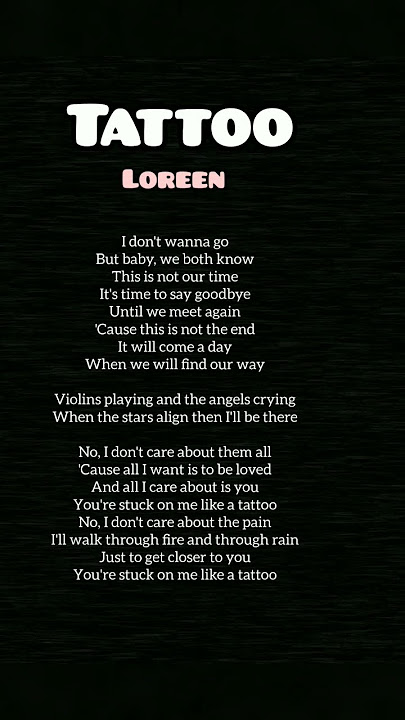 Tattoo (Lyrics) Loreen
