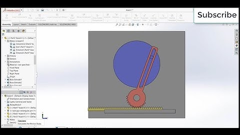 Rack and pinion Reciprocating Mechanism in Solidworks