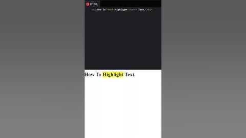 mark tag in html || How to Highlight Text Using Html Tag