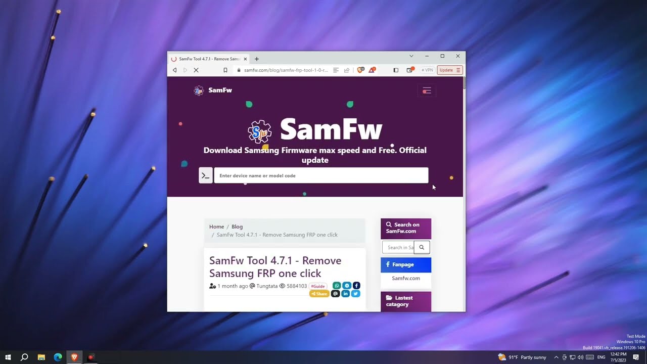 SamFw Tool 4.7.1 - Remove Samsung FRP one click