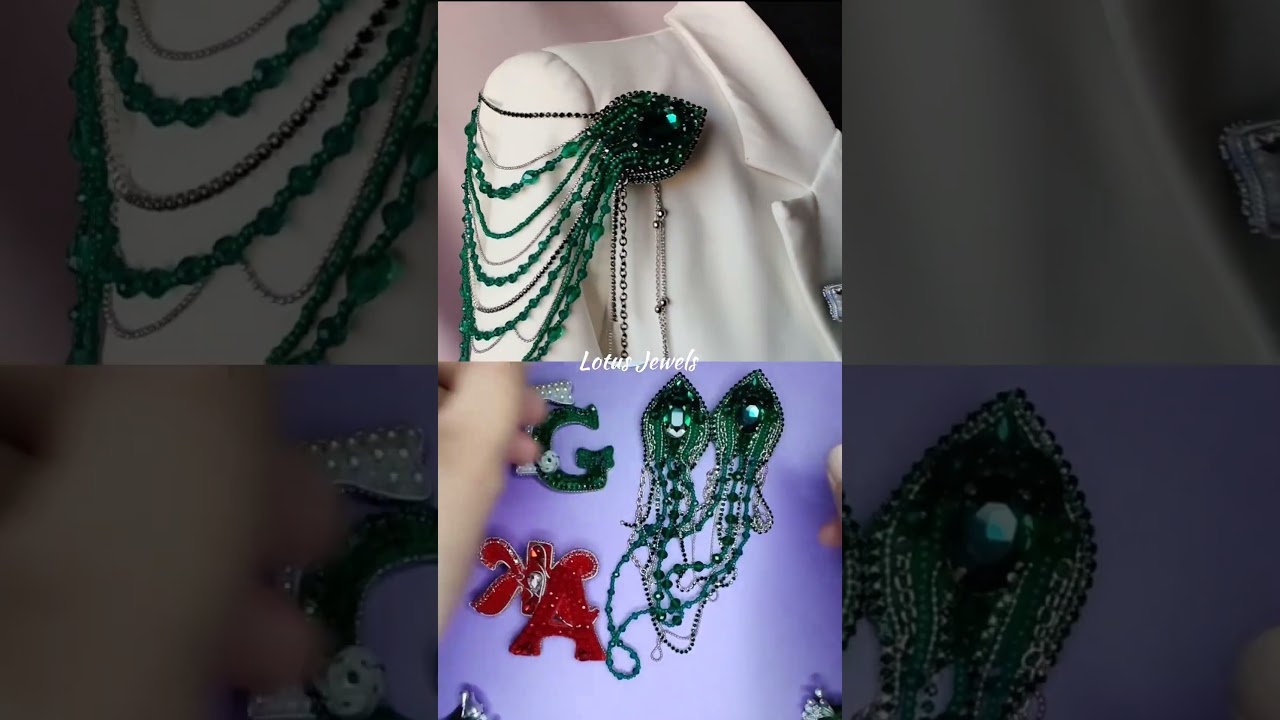 Handmade,Epaulet with a Brooch with initials￼