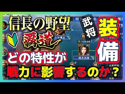 【信長の野望 覇道】《解説》初心者必見!装備のイロハ!どのステを上げると戦力アップに繋がるか!(スマホ/PC/攻略/解説)