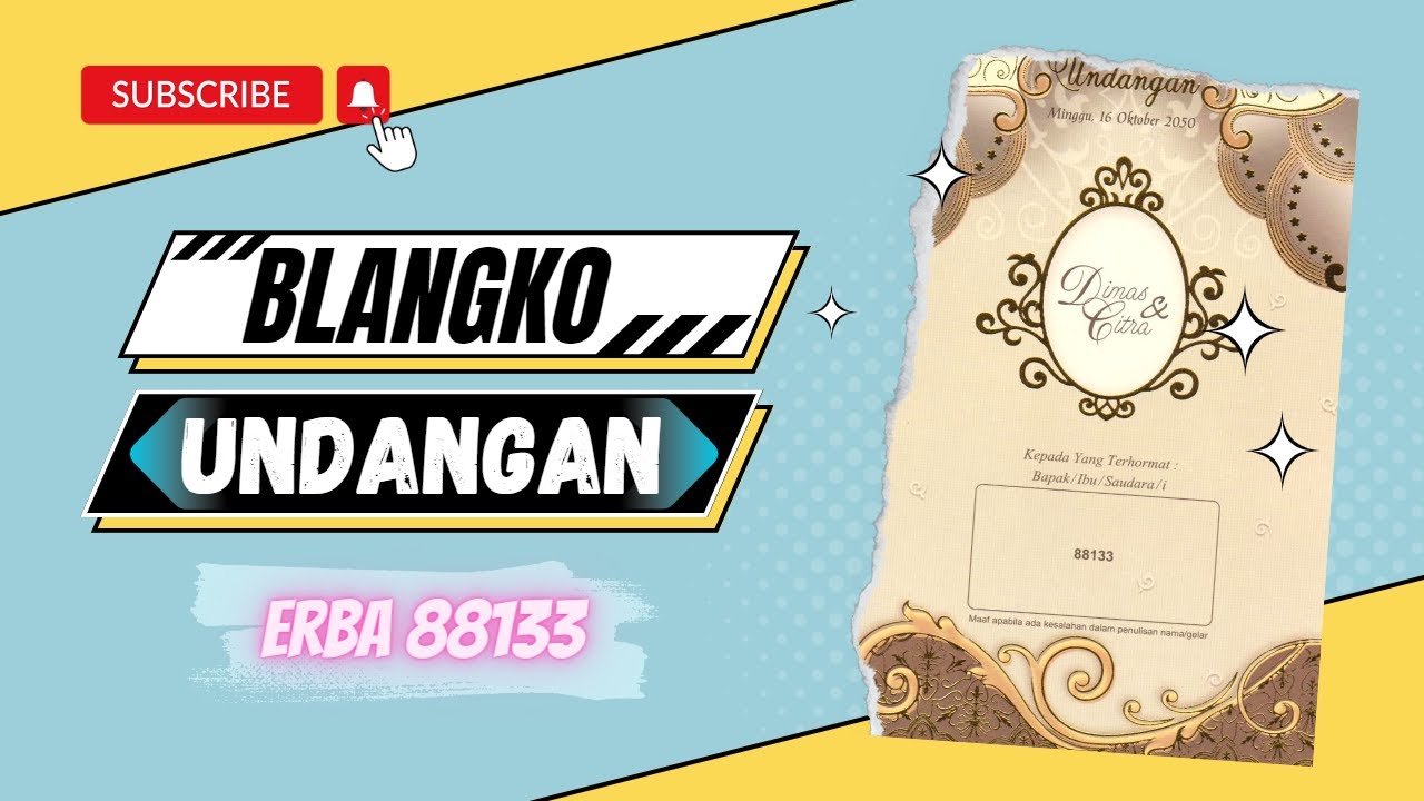 Koleksi Terlaris Blangko Undangan Erba Kode 88133. - YouTube