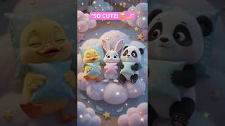 Baby Animals Sleep Time Song 😴🌙 | Cute Duck Bunny Panda Bedtime Dance 🐥🐰🐼 #shorts