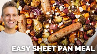 EASY Sheet Pan Sausage with Roasted Vegetables | Fall weeknight meal idea