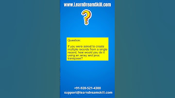 Q : 94. If you were asked to create multiple records from a single record, how would you do?