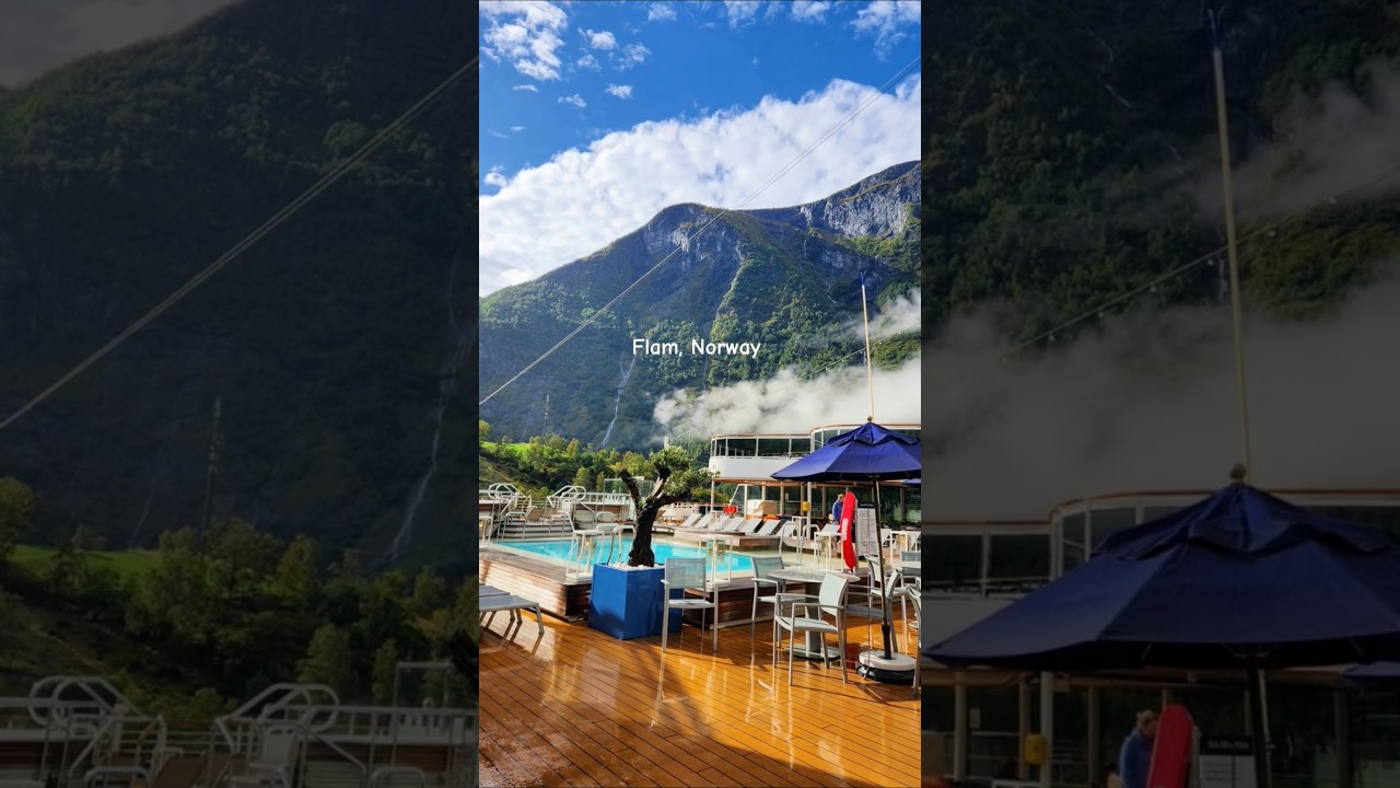 Stunning View of Flåm Norway from Holland America! #Flåm #Norway #short