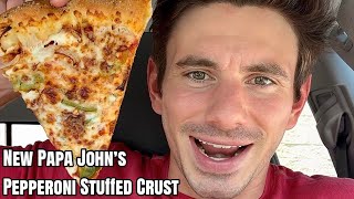 Live New Papa John’s Pepperoni Stuffed Crust Pizza Review Camera Feed