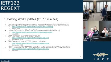 IETF 123: Registration Protocols Extensions (REGEXT) 2025-07-22 07:30