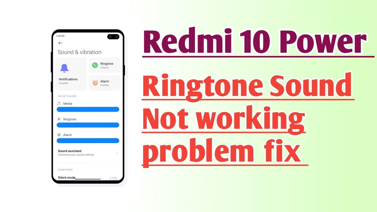 Redmi 10 Power Ringtone Sound Not working problem fix - YouTube