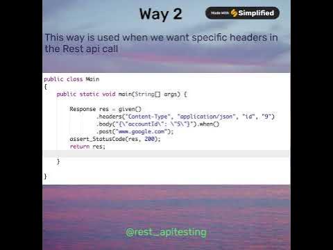 How to add headers in the rest api call #api#java#restassured #selenium ...