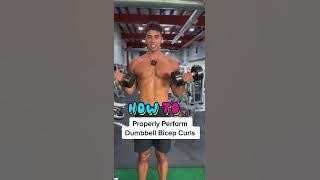 How To Properly Perform Dumbbell Bicep Curls With Good Form *Palms Up* (Exercise Demonstration)