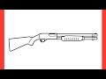 How To Draw A REMINGTON 870 Shotgun Step By Step Drawing Remington 870 Police Magnum Gun 