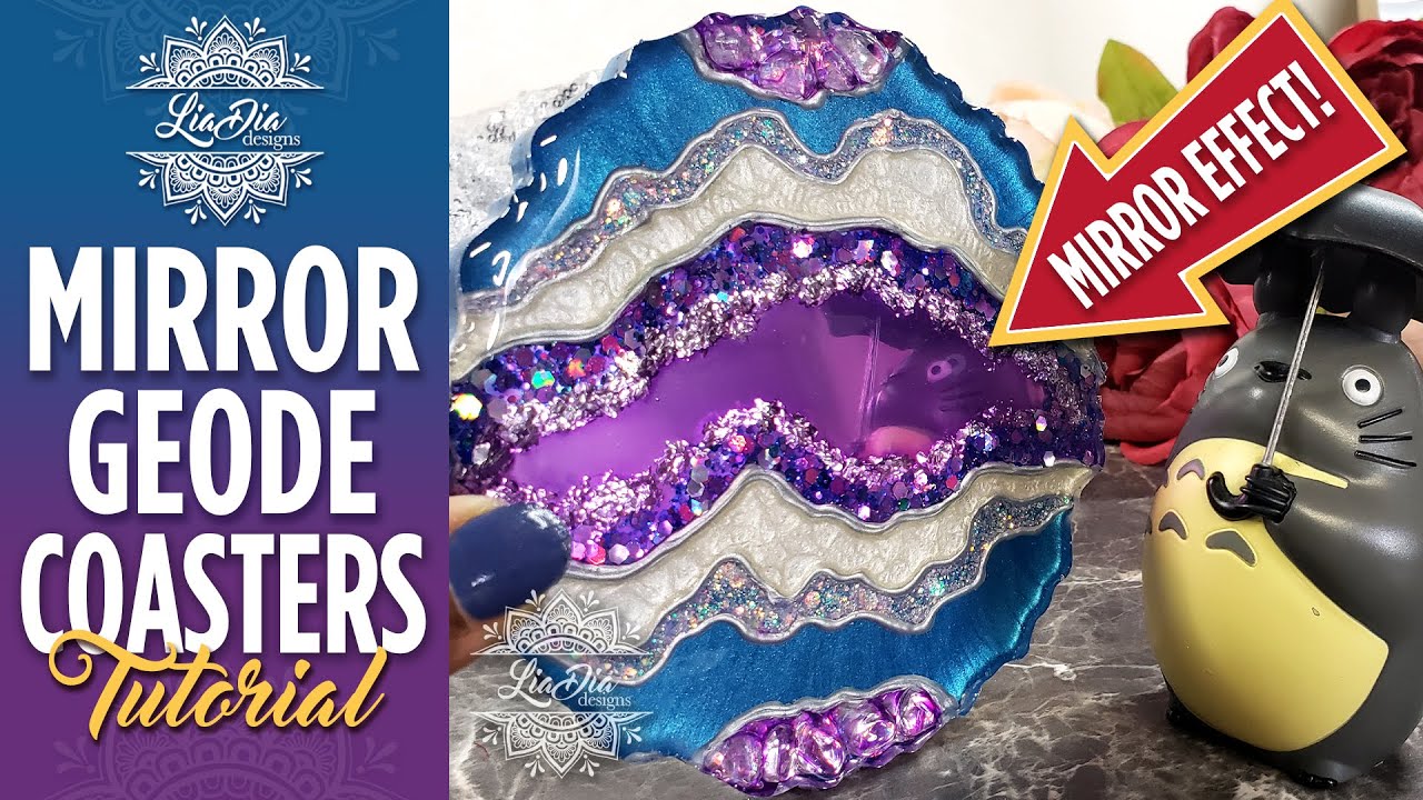 Making these INCREDIBLE Mirror Effect Geode Coasters! So much sparkle, shine & bling! Resin Tutorial
