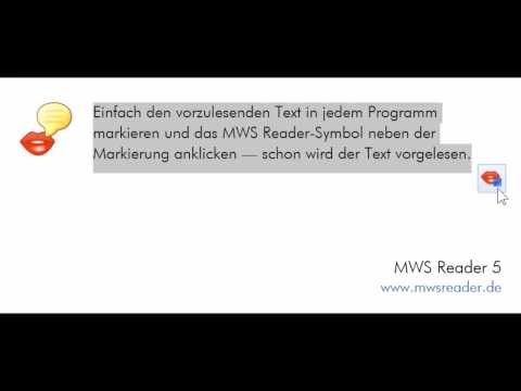 MWS Reader 5 - Texte vorlesen lassen durch einfaches Markieren auf dem Bildschirm