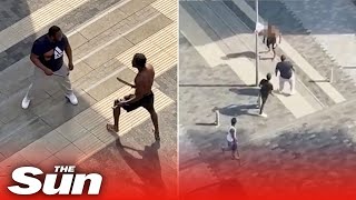 Chilling Moment Criminal Slashes Man To Death In Broad Daylight In London