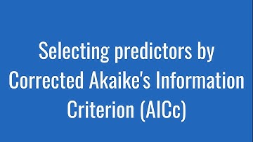 5.24: Selecting predictors by Corrected Akaike