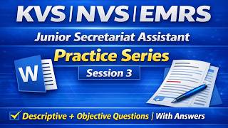 KVS NVS EMRS JSA Tier-2 | Practice Series | Session 3 | Descriptive & Objective | PDF Notes