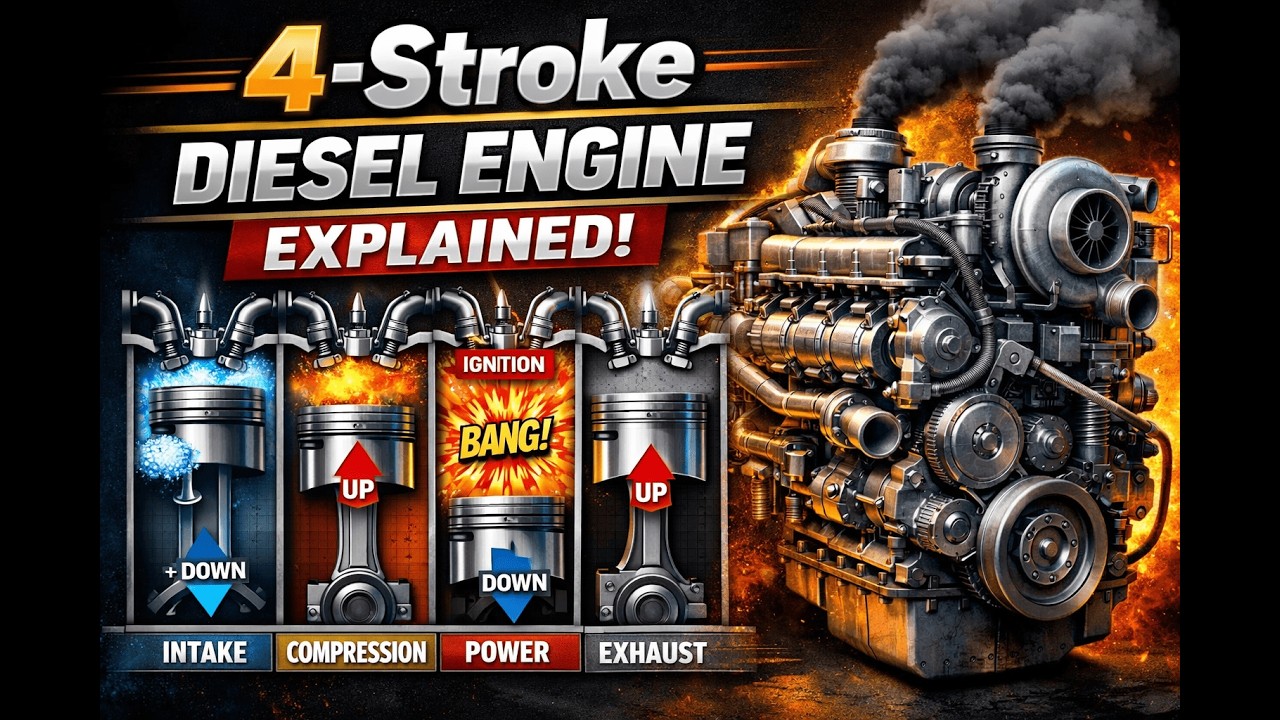 How 4 Stroke Diesel Engine Works? Step-by-Step Beginner Guide - YouTube