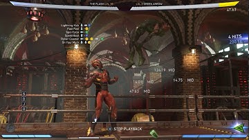 Injustice 2 Flash Combos//1 Meter//No Trait//Mid screen to corner//running man set up