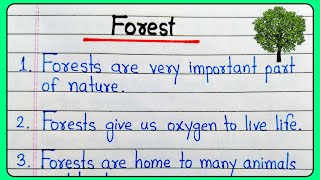 Forest essay in English 10 lines 10 sentence on forest 10 lines on forest Essay on forest