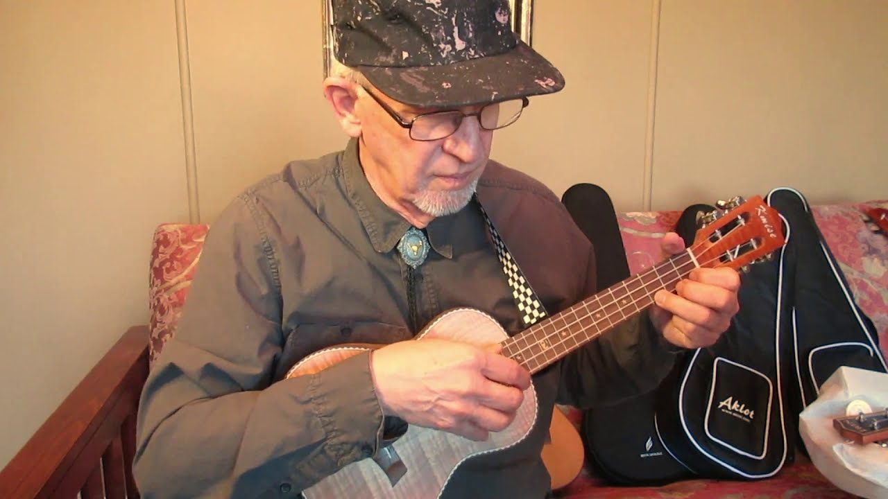 Kumbaya, My Lord. Kmise tiger flame concert ukulele. Fingerpicking