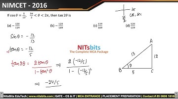 #19 - NIMCET 2016 | Previous Year NIMCET Question Paper Solution | NITsbits NIMCET Coaching in Delhi