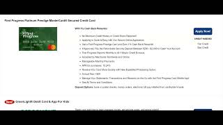 "Unlock Cash Back Rewards with First Progress Platinum Prestige Secured Credit Card | Apply Now!"