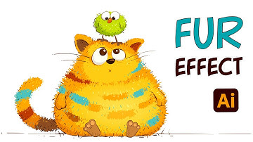 How to Create FUR EFFECT- Adobe Illustrator Tutorial- Hairy Furry Cat & Funny Fluffy Bird :)