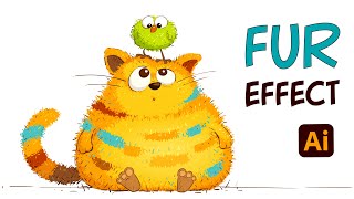 How to Create FUR EFFECT- Adobe Illustrator Tutorial- Hairy Furry Cat & Funny Fluffy Bird :)