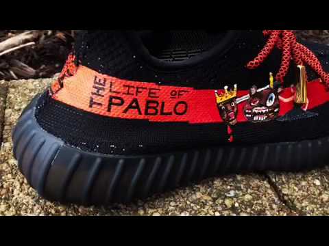 HOW TO PAINT FABRIC SHOES  SUPREME YEEZY BOOST 350 V2 