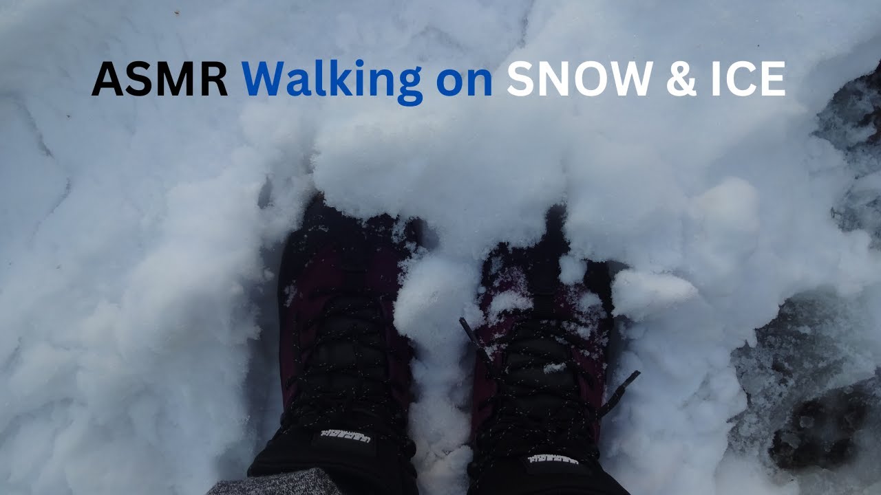 ASMR SUPER SATISFYING WALKING ON SNOW & SLUSHY ICE - YouTube