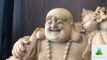 Tượng Phật Di Lặc gỗ Ngọc Am cao 70cm!