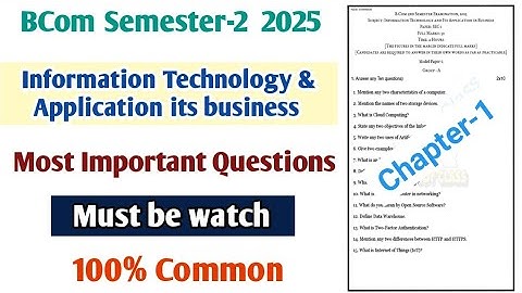 Bcom 2nd Semester Information Technology Suggestion 2025||B.Com 1st year IT Suggestion CU