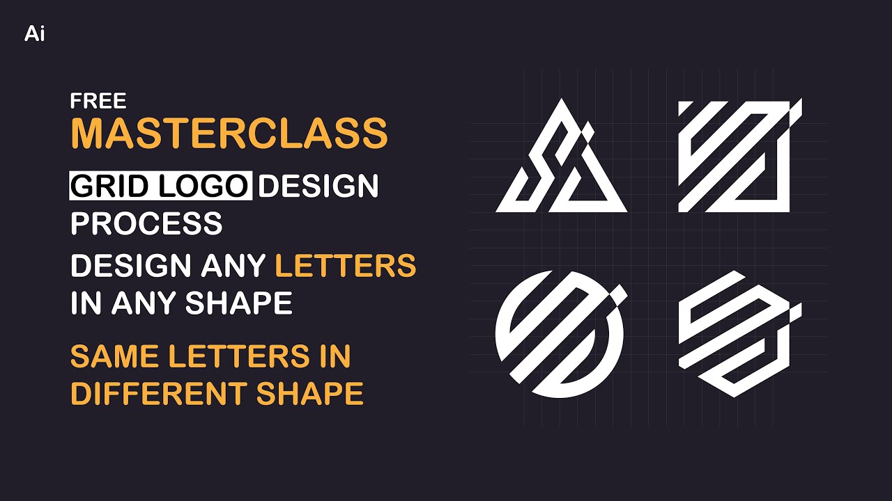 How To Design Your Logo Letters In Any Shape | Monogram Logo Design | Adobe Illustrator Tutorials