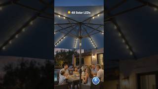 The Ultimate Backyard Upgrade 🌙✨ (15ft Solar Umbrella) #decor