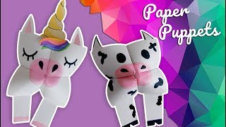 🦄Unicornio y Vaca de papel 🐮Marionetas divertidas Chuladas Creativas MAPED