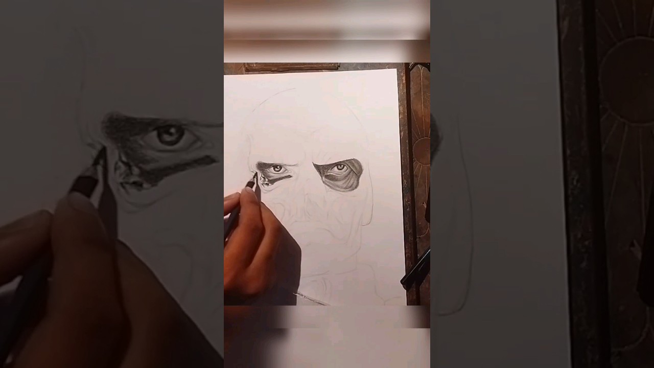 ☠️Red skull drawing 