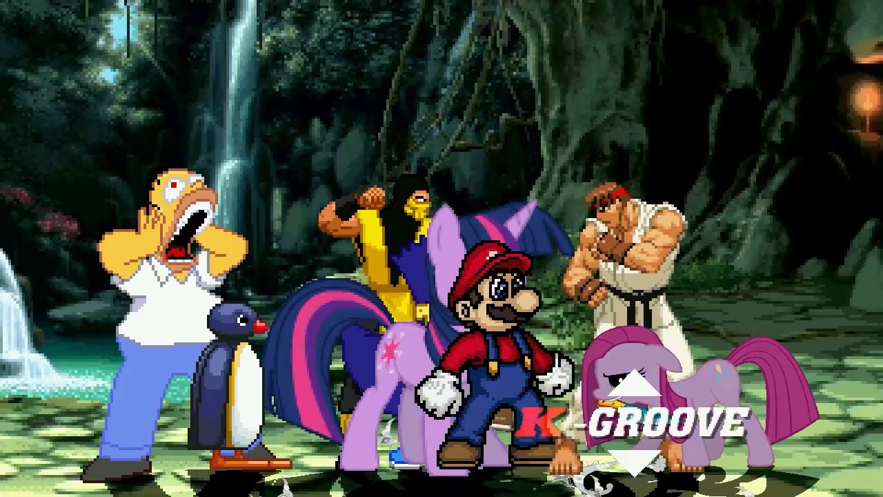 AN Mugen Request #1013: Pingu, Homer, Mario, Bartman, VS Ryu, Pinkamena, T.Sparkle, Scorpion