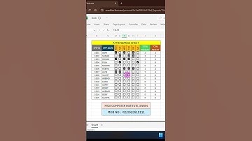 Attendance Sheet Excel #attendancesheet #automatic #viralshorts #viralreels #excel #tipsandtricks