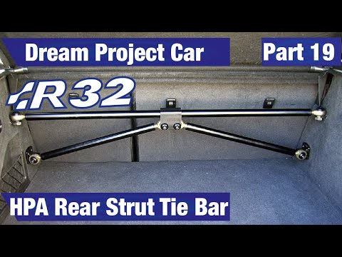 VW MK4 R32 INSTALLED my NEW HPA Rear Strut Tie Bar! The Project Car Rebuild Pt. 19.